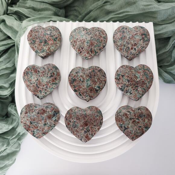 Sakura Jasper Heart Crystal Carving Healing Crystals - Picture 2 of 8